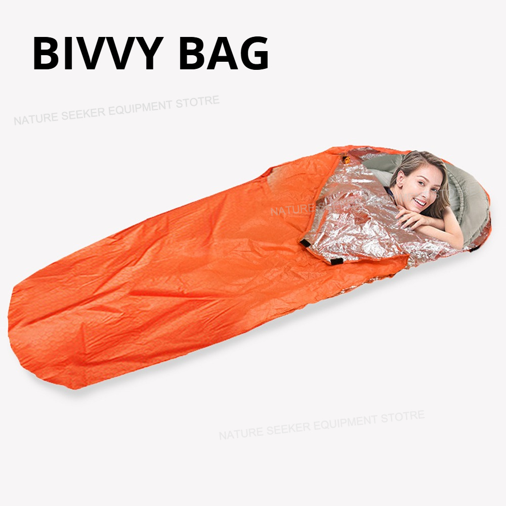 Bivy Bag Emergency - ถุงนอนฉุกเฉินแบบเก็บความร้อน – ถุงนอนเอาตัวรอดสะท้อนความร้อน สำหรับตั้งแคมป์ เดินป่า กิจกรรมกลางแจ้ง
