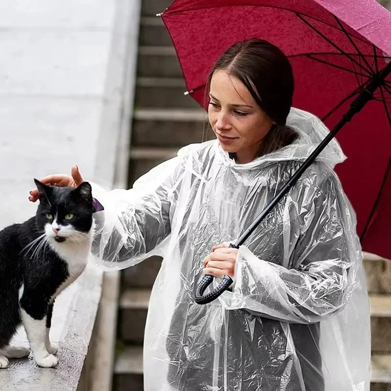 5/10 ชิ้น เสื้อกันฝนแบบใช้แล้ว - Emergency Poncho Rain บทวิจารณ์และราคา