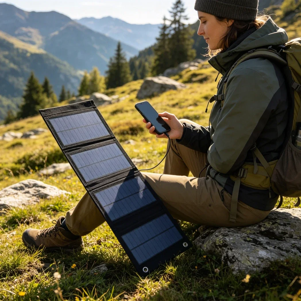 แผงโซลาร์เซลล์แบบพับได้ 25W ที - Solar Emergency Charger บทวิจารณ์และราคา